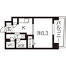 レフィーナ円山 1Kの間取り