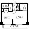 MYプラザ円山公園 1LDKの間取り
