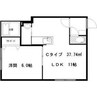 プランドール円山表参道 1LDKの間取り