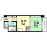 ライオンズマンション第五大通 1DKの間取り