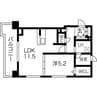 桂和レジデンス円山公園 1LDKの間取り