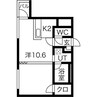 Ruk-A円山(ルクア円山) 1Kの間取り