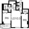 大通シャトー桂和西16 2LDKの間取り