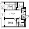 東急ドエルアルス円山公園 2LDKの間取り