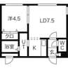 パークスクエア円山公園 1LDKの間取り