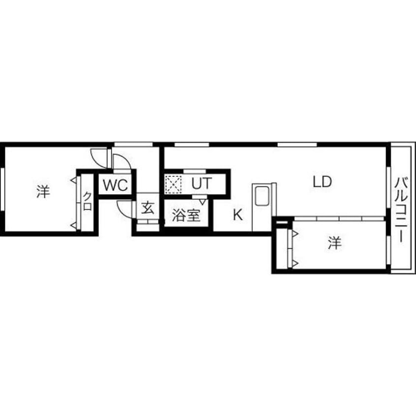 間取図 アルファスクエア宮の森2条