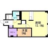 北円山コーポ　A棟 1LDKの間取り