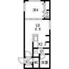 Flandre桑園(フランドール桑園) 1LDKの間取り