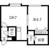 ecoa北16条 1DKの間取り