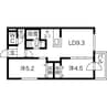 ラフィナート 2LDKの間取り