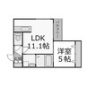 キャメロットコート桑園 1LDKの間取り