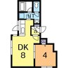 ラフィーネ大通円山(Raffine大通円山) 1DKの間取り