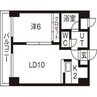 サザンミルフォード北大 1LDKの間取り