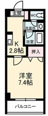 JRBハイツ倉敷 1Kの間取り