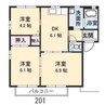 サリーレ太陽Ⅱ　Ａ棟 3DKの間取り