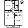 ’a la mode　B棟 2LDKの間取り