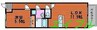 ライリヘル 1LDKの間取り