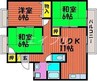 シャトル平福　Ａ 3LDKの間取り