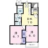 フェイバリット米倉 2DKの間取り