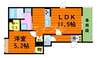 ＴＥＲＲＡＨＯＭＥ ＴＡＭＡＳＨＩＭＡ 1LDKの間取り