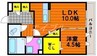 Coral Reef M 1LDKの間取り
