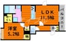 ＴＥＲＲＡＨＯＭＥ ＴＡＭＡＳＨＩＭＡ 1LDKの間取り