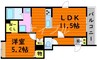 ＴＥＲＲＡＨＯＭＥ ＴＡＭＡＳＨＩＭＡ 1LDKの間取り