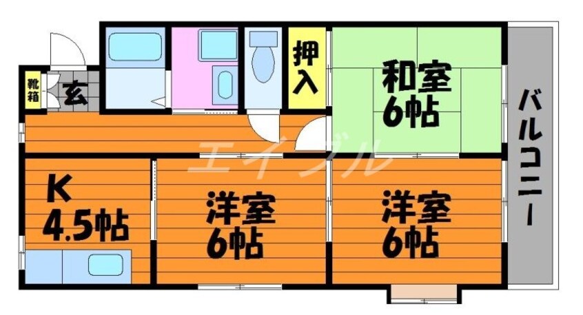 間取図 リバティ安原Ⅱ