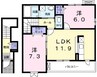 コリーヌＡ棟 2LDKの間取り