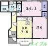 ラ・メゾン・エスポワール常山 2DKの間取り