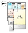 アージュ 1Kの間取り