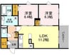 Shallow Garden　A棟 2LDKの間取り