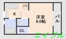 コーポK.Y２ 1Kの間取り