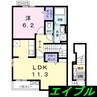フェリーチェルーナ 1LDKの間取り