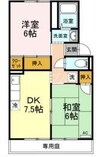 プリオールエフ　Ｂ棟 2DKの間取り