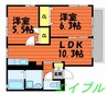 コーポレザン 2LDKの間取り