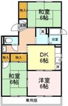 キャッスル平田　A棟 3DKの間取り