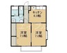 コーポデンエン 2DKの間取り