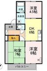 プチパール102 3DKの間取り