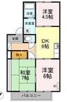 プチパール102 3DKの間取り