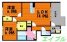 パークサイドレジデンス 2LDKの間取り