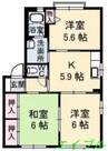 シャーメゾンボヌール  Ⅲ番館 3Kの間取り