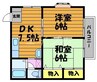 コーポマム　B棟 2DKの間取り