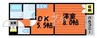 フォーバスⅡ 1DKの間取り