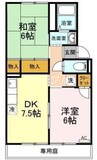 プリオールエフ　Ａ棟 2DKの間取り