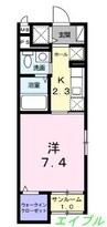 プランドール十日市 1Kの間取り