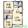KO.レジデンス　B棟 2LDKの間取り