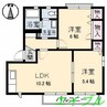 グランドールⅡ　C棟 2LDKの間取り