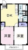 シーサイドメゾン十禅寺Ｂ 2DKの間取り