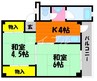 ビレッジハウス早島　２号棟 2Kの間取り